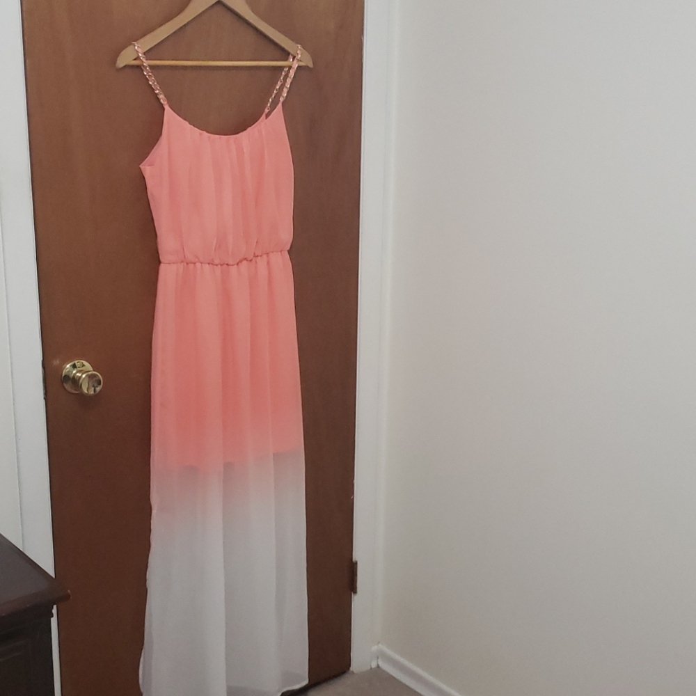 Ombre Coral Maxi Dress